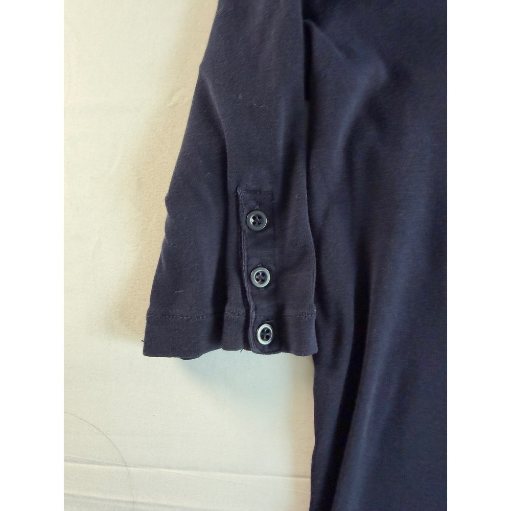 J.Crew Perfect Fit Top Women XS Navy Blue Scoop Neck Button Cuff Preppy Classic - Picture 4 of 9